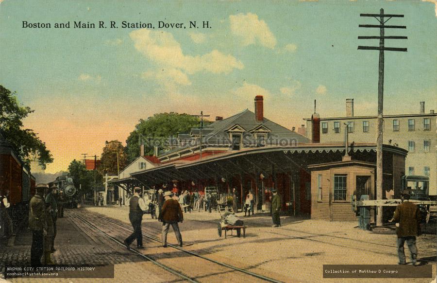 Postcard: Boston & Maine Railroad Station, Dover, New Hampshire